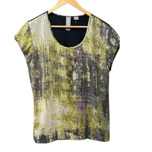 NEW So Lo Multi Color Sequin Front Tee